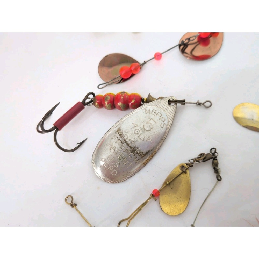 Vintage Fishing Lures Lot Mepps Aglia Red Devil Rapala Hula Spinners Hooks - Picture 12 of 14